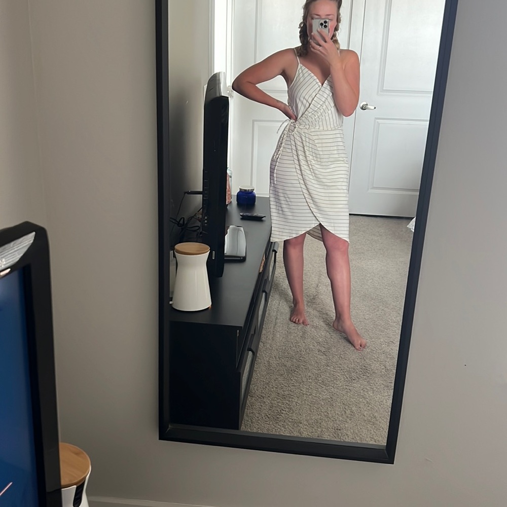 Black and white striped dress